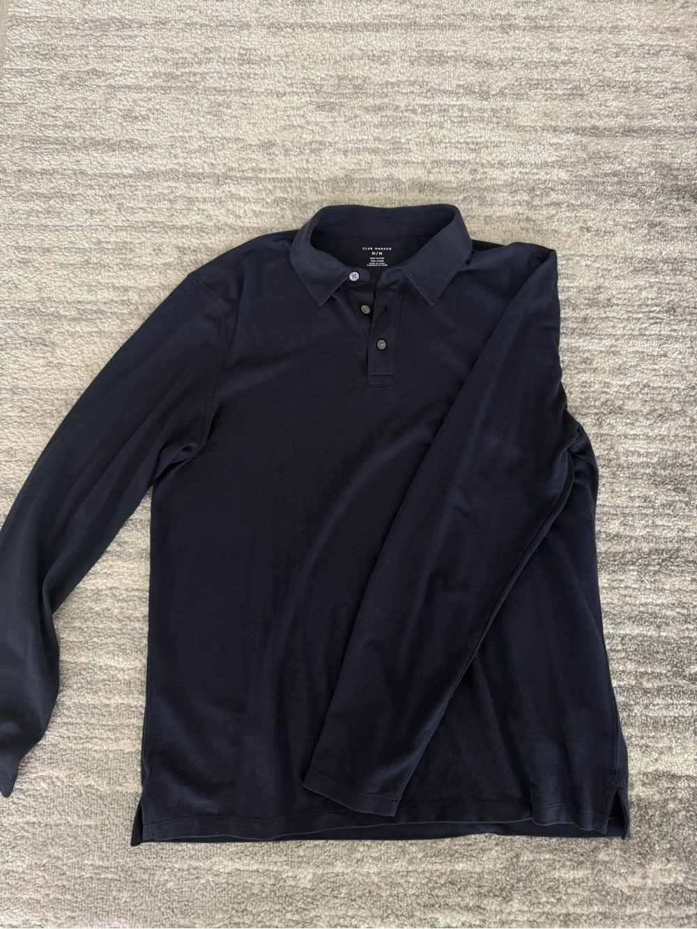 Club Monaco Men's Long Sleeve Polo Shirt - Navy
